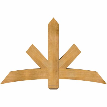 Ekena Millwork Alberta Rough Sawn Timber Gable Bracket, Western Red Cedar, 60"W x 38"H x 6"D x 6"F, 15/12 Pitch GBW060X38X0606ALB00RWR